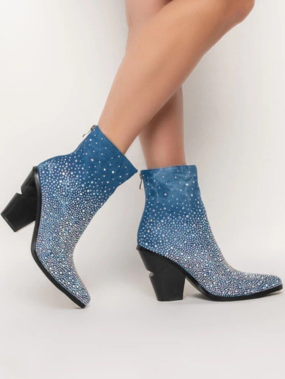 Azalea Wang Why So Serious Chunky Bootie In Denim